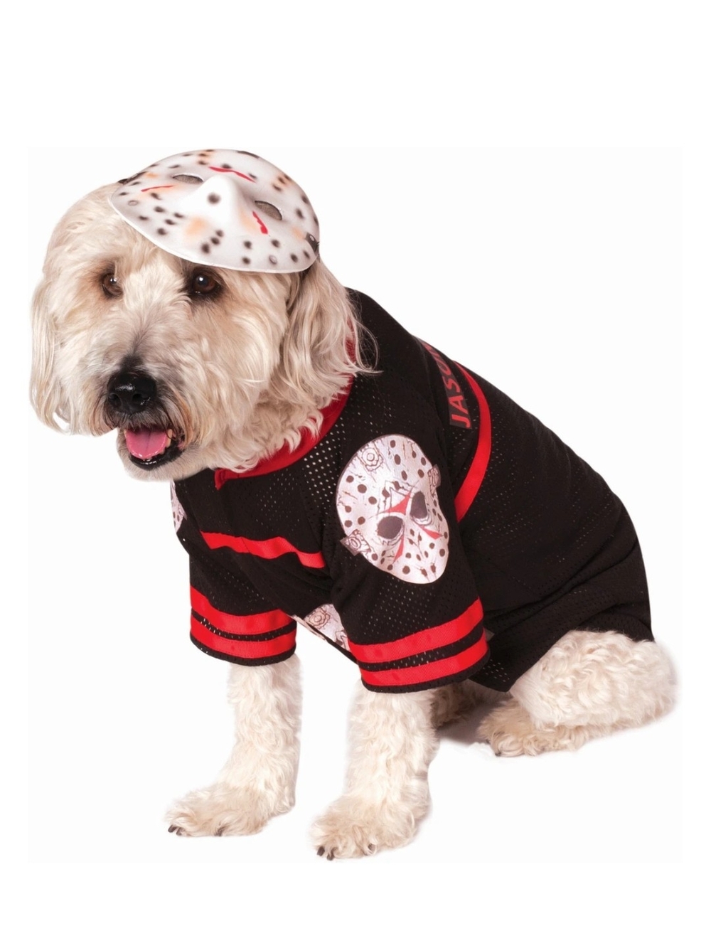 Horror Dog Costume Jason Vorhees Jersey with Mask Friday 13th Sz Large